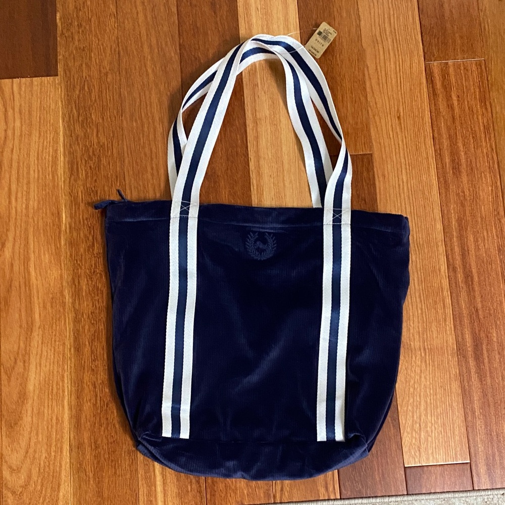 PINK BY Victoria’s Secret Navy Blue Tote Bag with White Straps